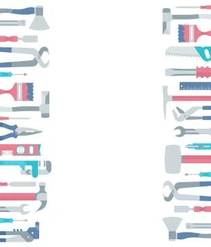 Website Banner of Building Tools. Stock Illustration