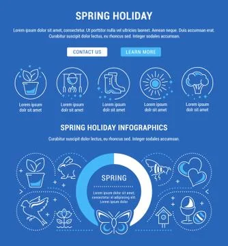 Website Banner of Spring Holiday Selección de ilustraciones gratis