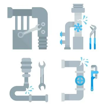 Website Banners of Plumbing Services. Free Stock Illustration