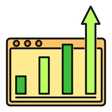 Website bar chart showing financial growth increasing statistics Stock Illustration