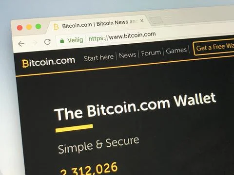 Website of bitcoin.com Stock Photos
