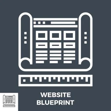 Website Blueprint Line Icon Stock Illustration