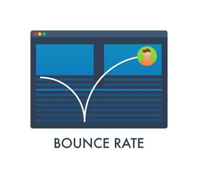 Website Bounce rate, exit rate, internet marketing. Vector stock illustration. Stock Illustration
