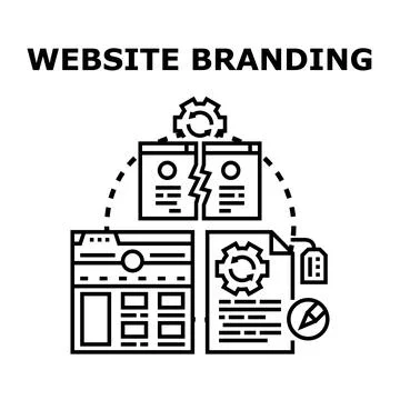Website branding concept illustrating development and online identity 스톡 일러스트
