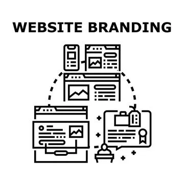 Website branding developing digital identity strategy 스톡 일러스트