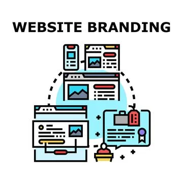Website branding developing digital identity strategy Stock Illustration