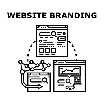 Website branding developing digital strategy online marketing Stock Illustration