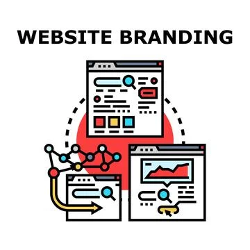 Website branding developing digital strategy online marketing Stock Illustration