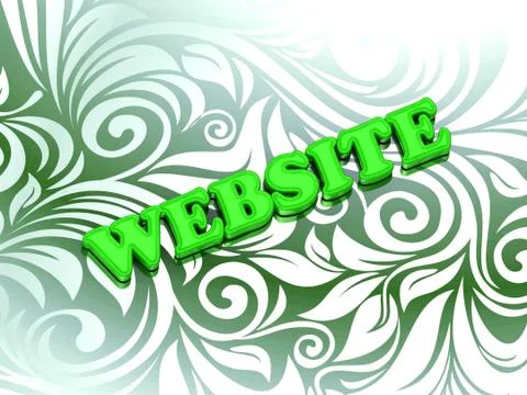 WEBSITE- bright color letters on nice green ornament background Stock Illustration