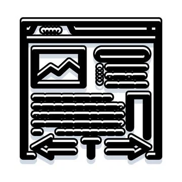 Website browser content displaying online navigation interface Stock Illustration
