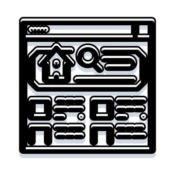 Website browser displaying home property search listings Stock Illustration