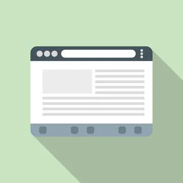 Website browser icon flat . Computer internet Stock Illustration