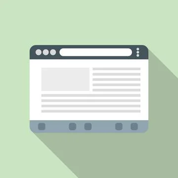 Website browser icon flat vector. Computer internet Stock Illustration