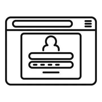 Website browser icon outline . Computer internet Stock Illustration