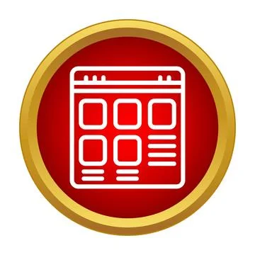 Website browser interface icon in red circle Stock Illustration
