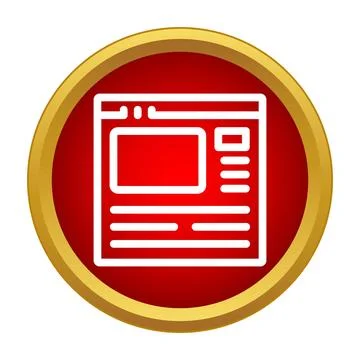 Website browser interface icon in red circle Stock Illustration