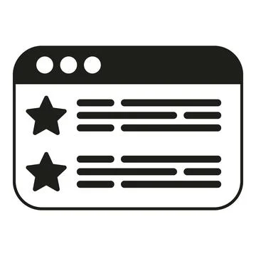 Website browser interface presenting user ratings and feedback Stock Illustration