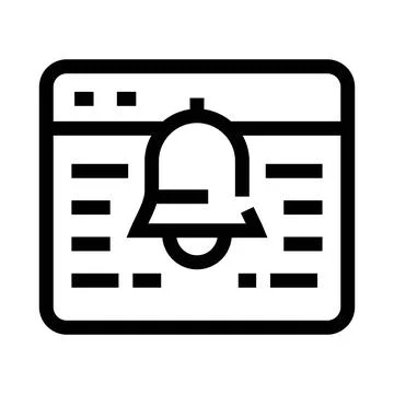 Website browser interface receiving notification alert message 库存插图