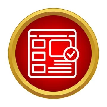 Website browser interface showing verified content icon イラスト素材