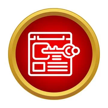 Website browser with key for secure login access Illustrazione stock