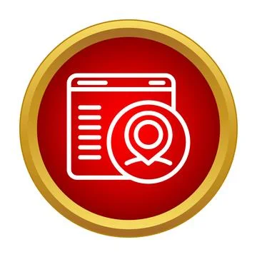 Website browser with location pin icon concept Ilustración de archivo