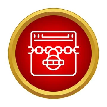Website browser lock and chain concept icon Stock Illustration