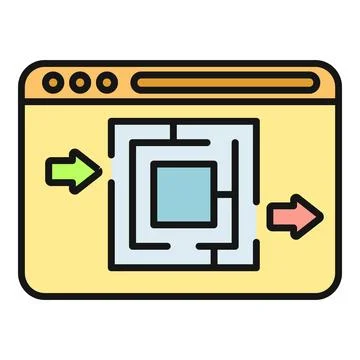 Website browser with maze navigation and user experience concept Stock Illustration