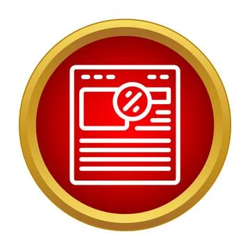 Website browser with online discount percentage icon Illustrazione stock