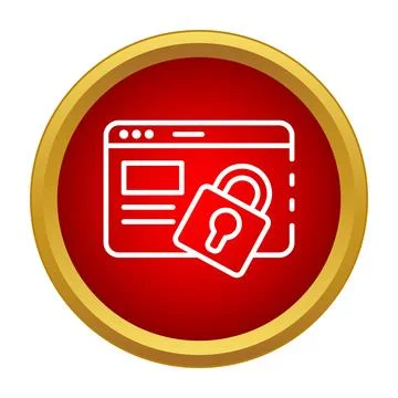 Website browser with padlock icon illustrating secure online data Illustrazione stock