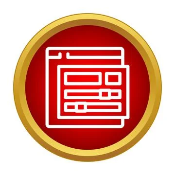 Website browser with pop up window interface icon Stock Illustration