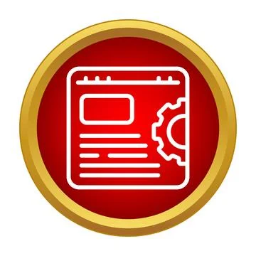 Website browser preferences icon displaying gear settings Stock Illustration