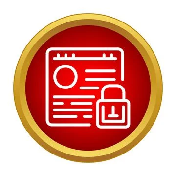 Website browser protecting personal data with padlock security icon Stock Illustration