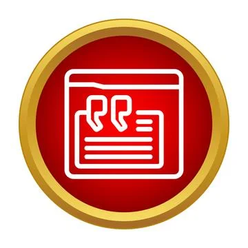 Website browser with quote icon for testimonial message Illustrazione stock