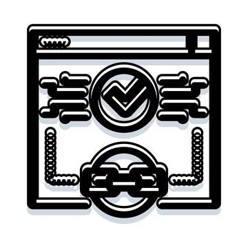 Website browser with secure verified link connection Stock Illustration