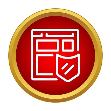 Website browser with shield protecting online data security イラスト素材