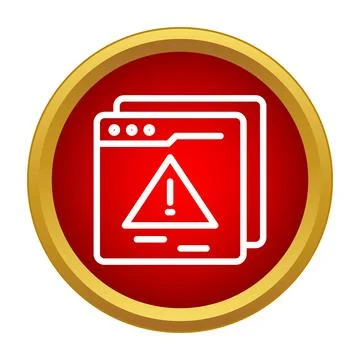 Website browser showing alert warning with error symbol Stockillustratie