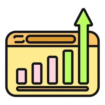 Website browser showing business data growth chart 스톡 일러스트