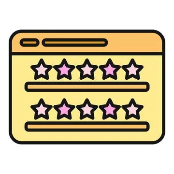 Website browser showing customer feedback star ratings Stock Illustration