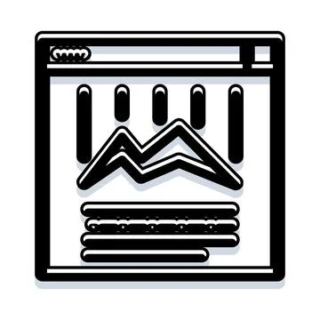 Website browser showing data graph visualization icon 库存插图