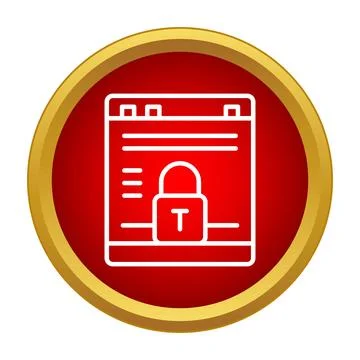 Website browser showing data protection and cyber security lock 库存插图