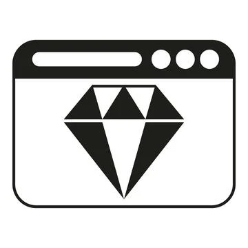 Website browser showing diamond icon on page Stock Illustration