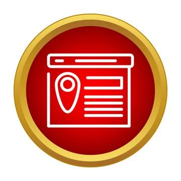 Website browser showing location pinpoint icon Ilustración de archivo