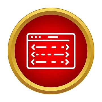 Website browser showing program code development icon Stock Illustration