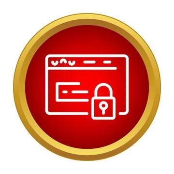 Website browser showing secure internet connection lock icon 스톡 일러스트