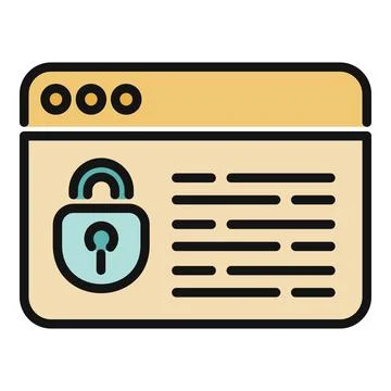 Website browser showing secure padlock for data protection Stock Illustration