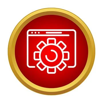 Website browser showing settings gear icon Stock Illustration
