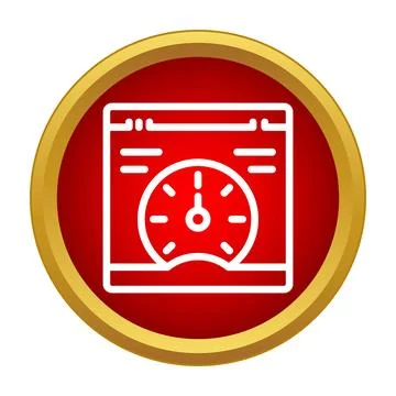 Website browser showing speed performance gauge meter 库存插图