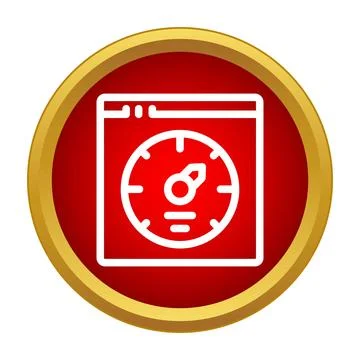 Website browser showing speedometer measuring page speed Stock Illustration
