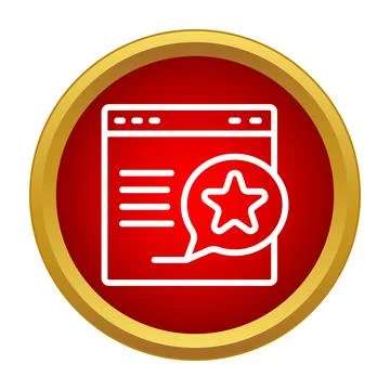 Website browser showing star rating feedback icon Stock Illustration