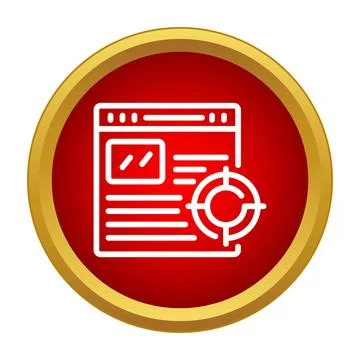 Website browser with target icon for digital marketing Stock Illustration